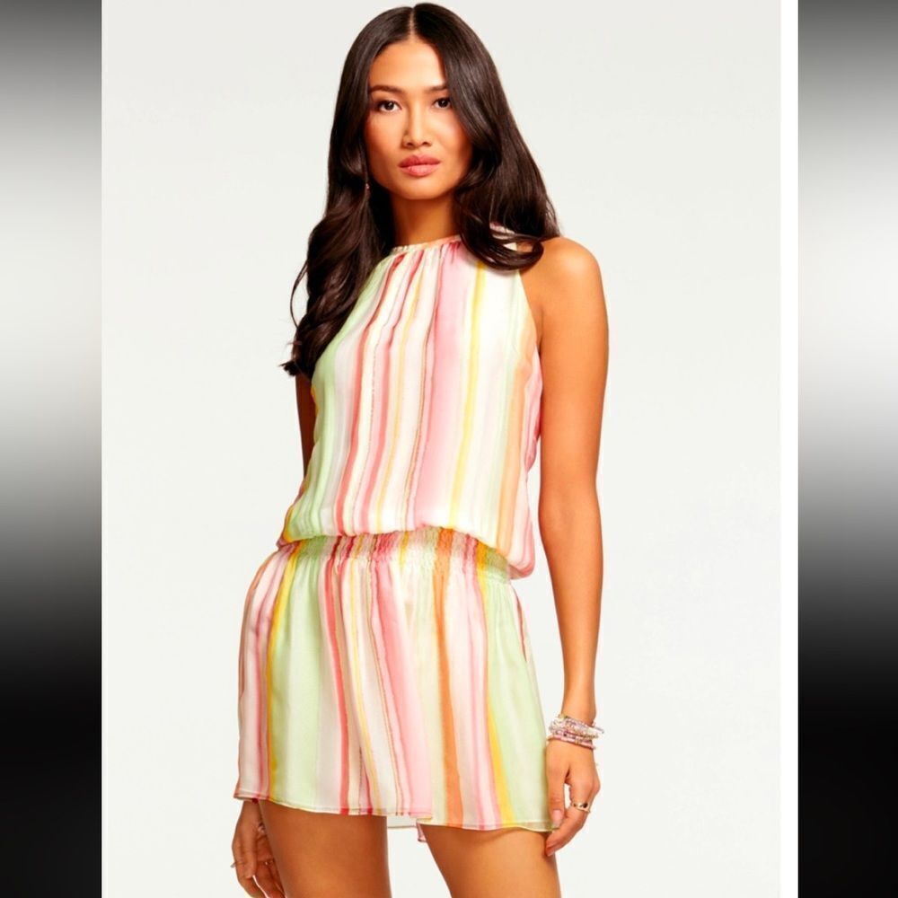 NWT Ramy Brook Paris Silk Stripe Dress Large